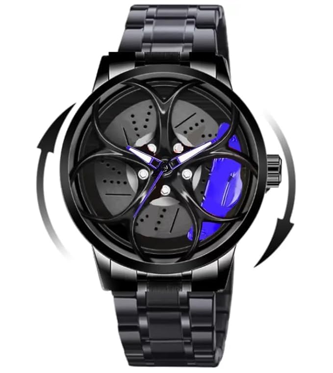 Rotating Wheel Watch with free Silicone Strap (3)