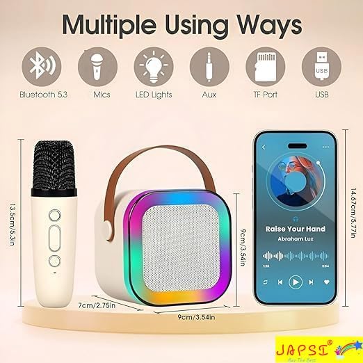 Storio Mini Bluetooth Speaker with LED Lights & Microphone