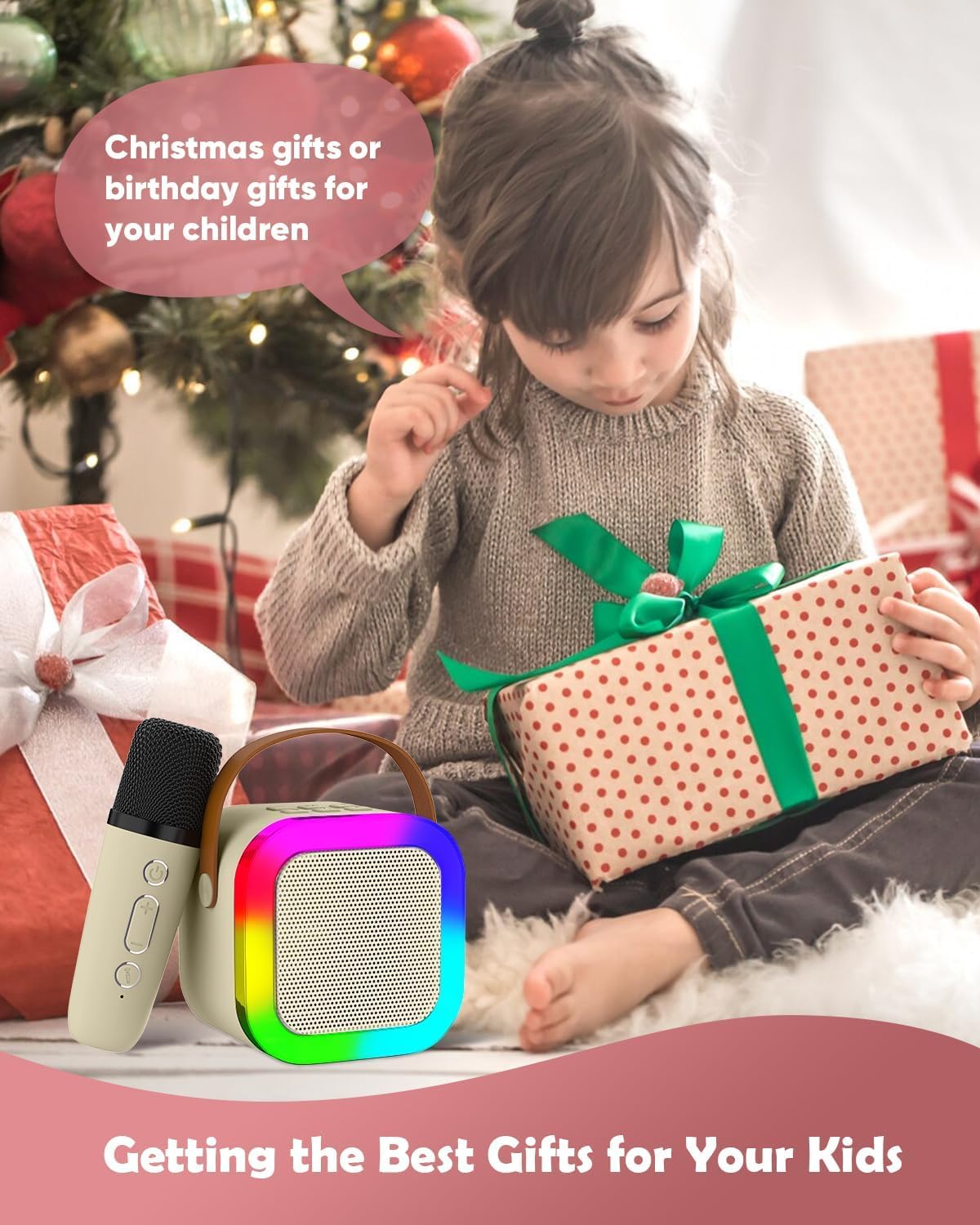 Storio Mini Bluetooth Speaker with LED Lights & Microphone