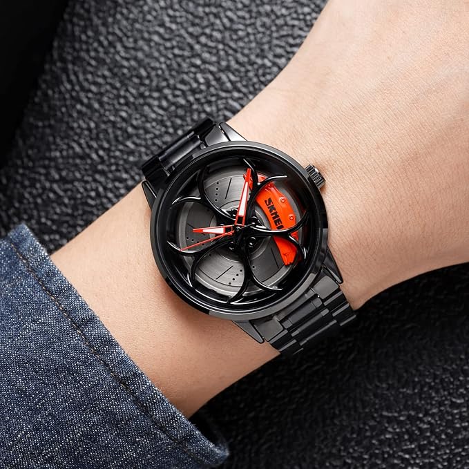 Rotating Wheel Watch with free Silicone Strap (3)