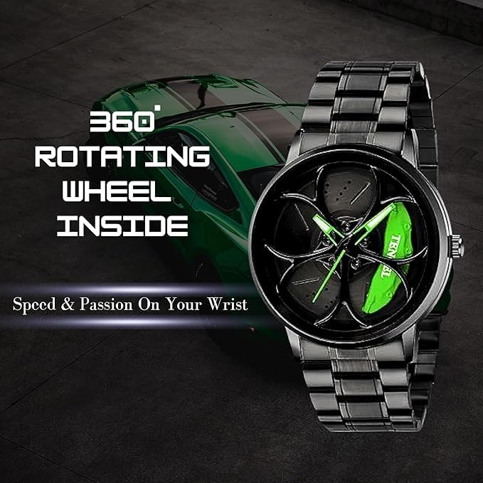 Rotating Wheel Watch with free Silicone Strap (3)