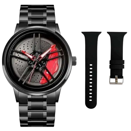 Rotating Wheel Watch with free Silicone Strap (4)