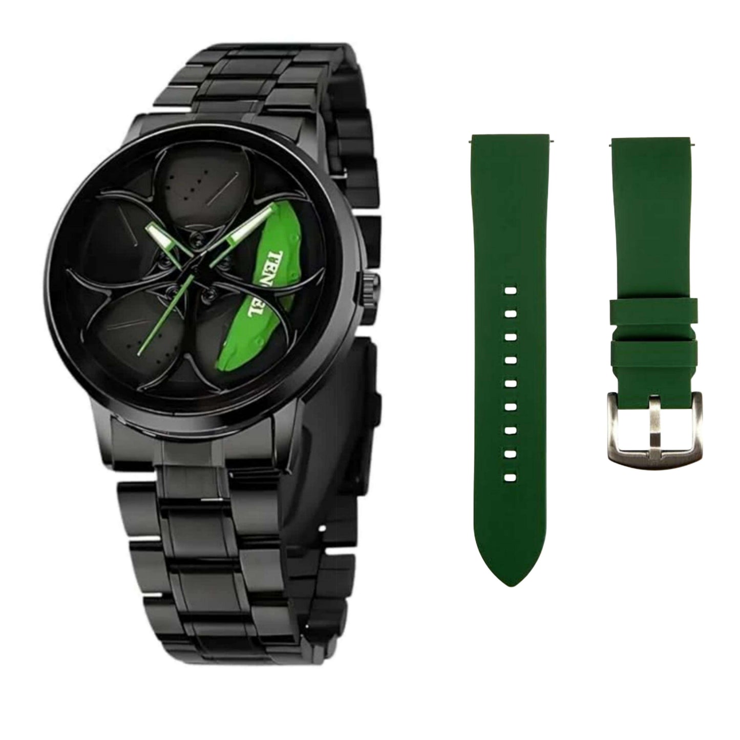 Rotating Wheel Watch with free Silicone Strap (3)