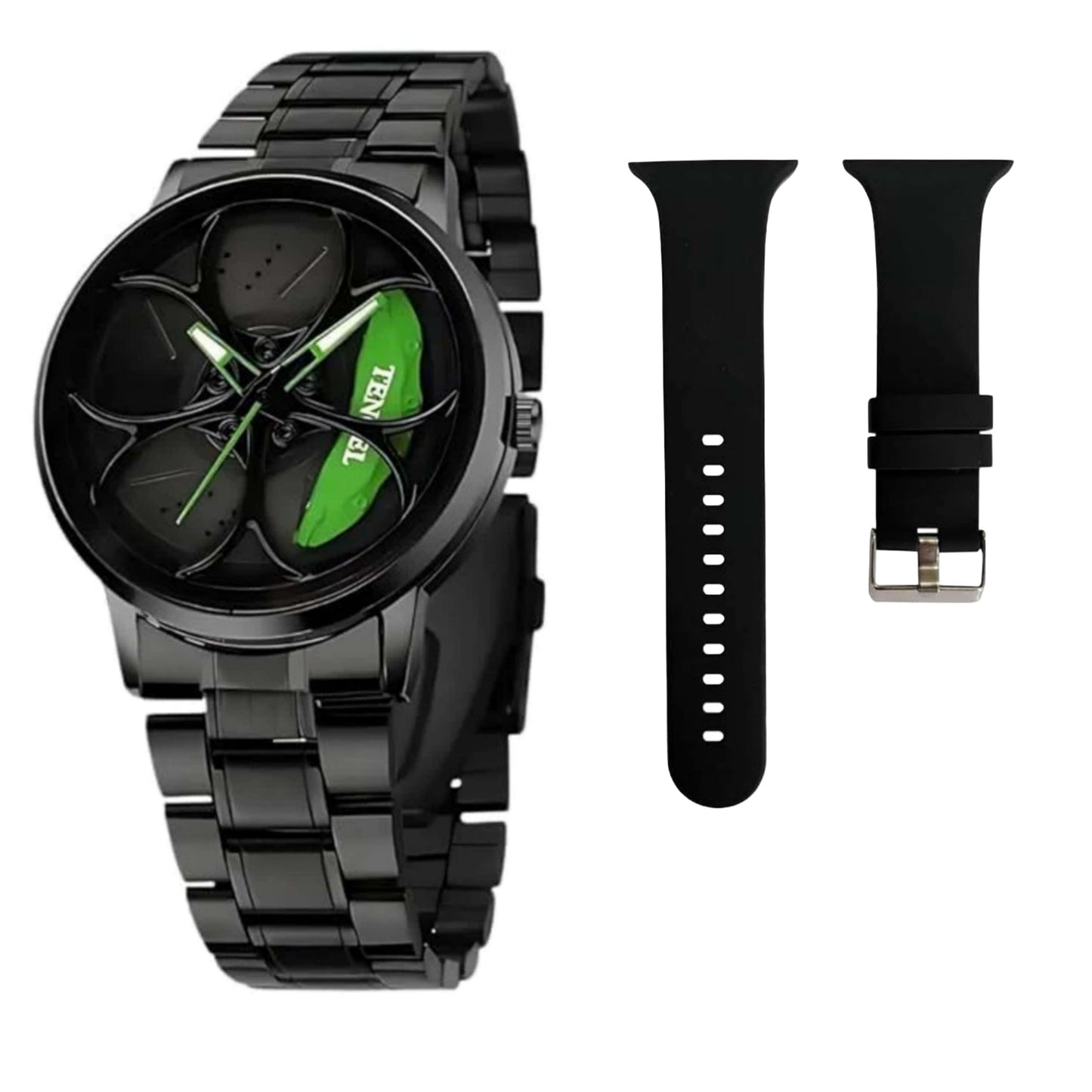 Rotating Wheel Watch with free Silicone Strap (3)