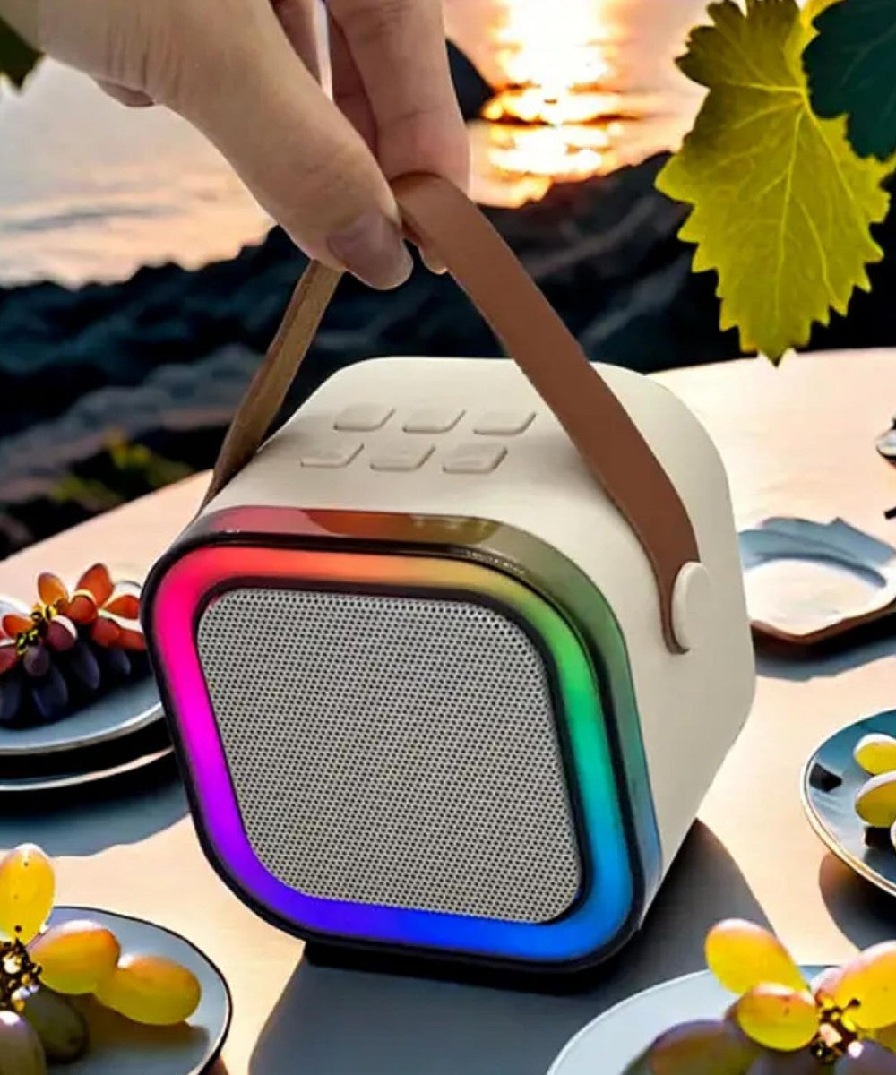 Storio Mini Bluetooth Speaker with LED Lights & Microphone