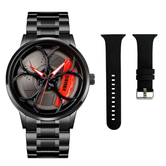 Rotating Wheel Watch with free Silicone Strap (3)