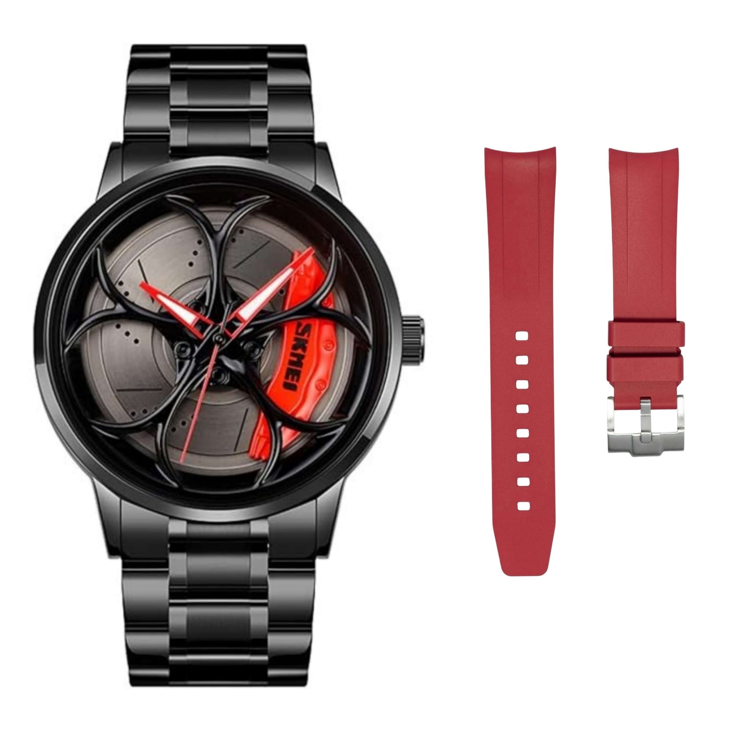 Rotating Wheel Watch with free Silicone Strap (3)