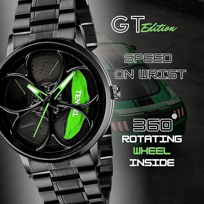 Rotating Wheel Watch with free Silicone Strap (3)