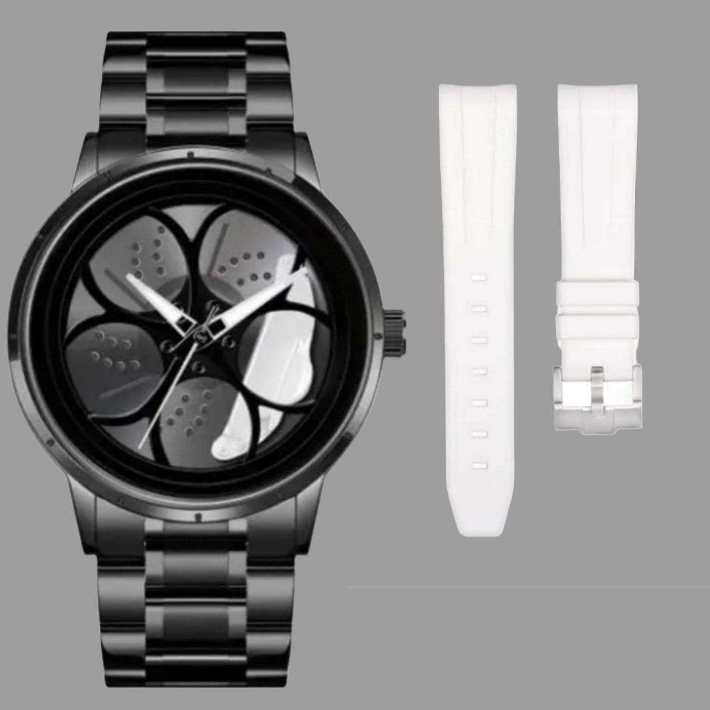 Rotating Wheel Watch with free Silicone Strap (3)