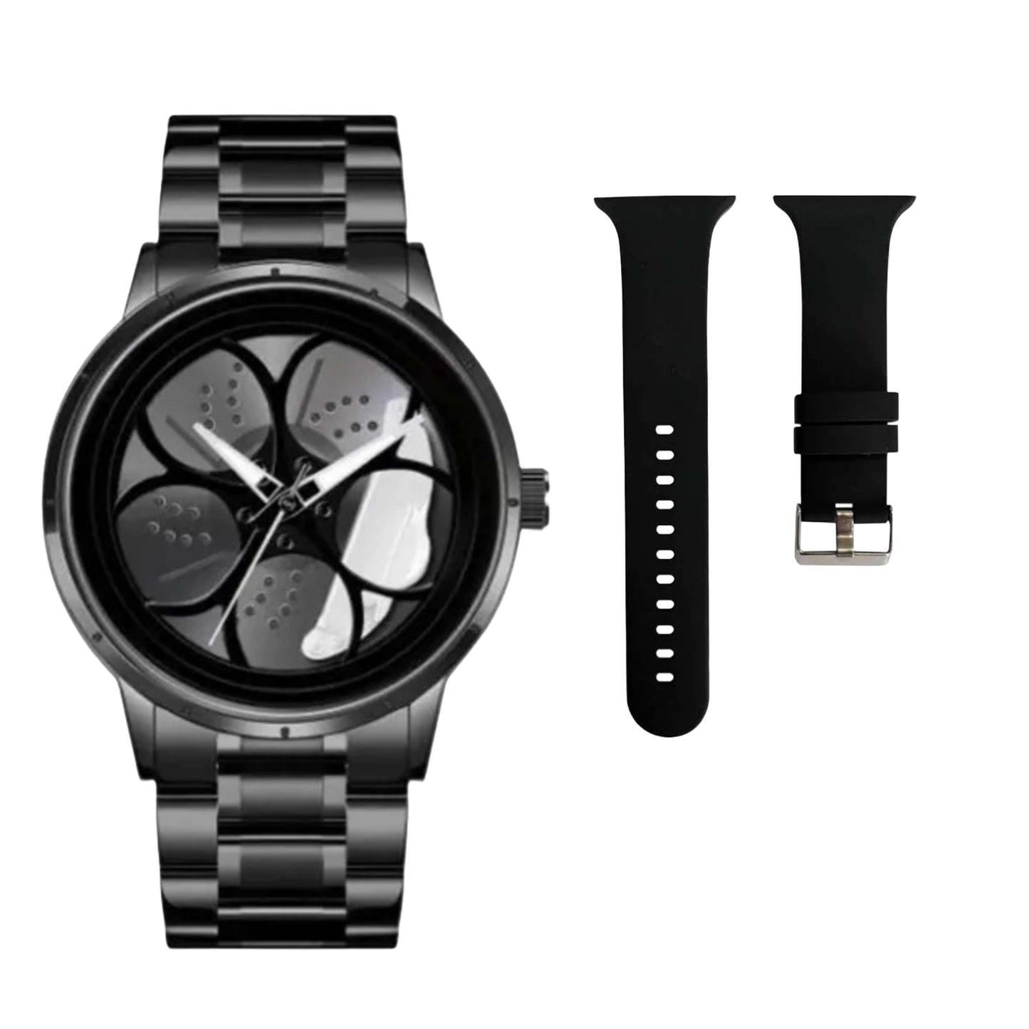 Rotating Wheel Watch with free Silicone Strap (3)