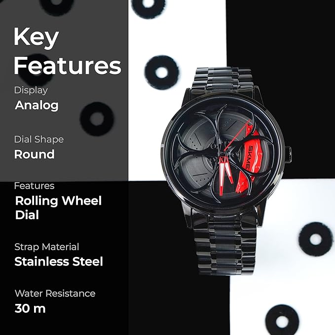 Rotating Wheel Watch with free Silicone Strap (3)
